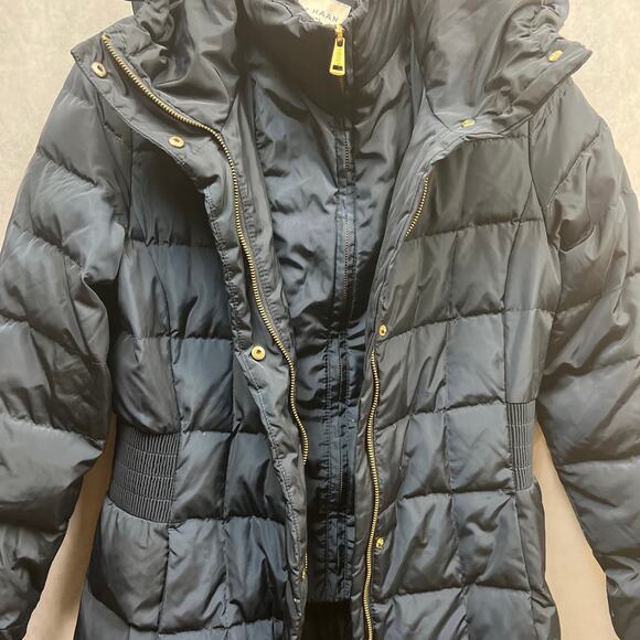 Cole Haan Signature Down Puffer Coat Navy Blue Womens Size Small Petite - Picture 10 of 15
